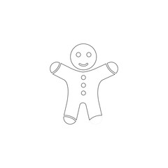 Gingerbread man. flat vector icon