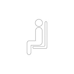 seating man. flat vector icon
