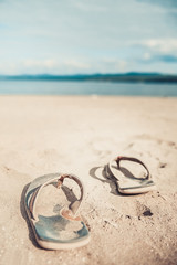 sandals on the beach