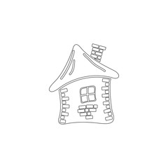 grunge house. flat vector icon