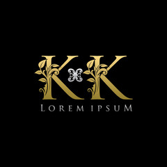 Golden Luxury KK Letter Logo