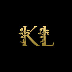 Golden Luxury KL Letter Logo