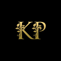 Golden Luxury KP Letter Logo