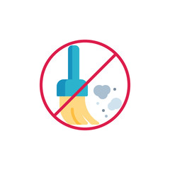 No dust prohibition flat icon, vector sign, colorful pictogram isolated on white. Stop dust, allergen symbol, logo illustration. Flat style design
