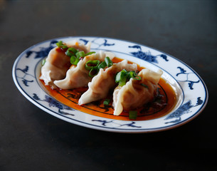 Dumplings on an dish 