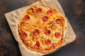 Hot Homemade Pepperoni Pizza Ready to Eat