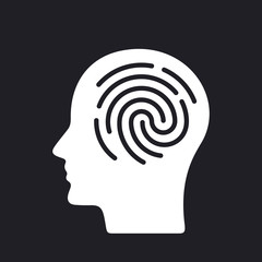 Face ID or Fingerprint Detector on Smartphone Touch Screen. vector illustration isolated