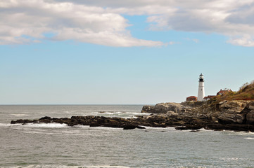 Lighthouse On The Coast Of Maine