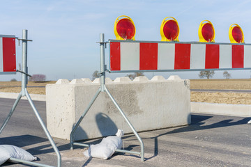 Construction site and roadblock