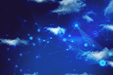 ai robotic, social internet of things, technology abstract futuristic cyber net web connect to...