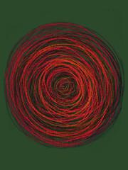 Gezeichnete kreise auf grünem Hintergrund.