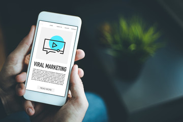 VIRAL MARKETING CONCEPT ON SCREEN