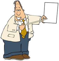 Businessman using a pointer stick