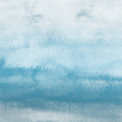 olorful winter blue ink and watercolor textures on white paper background. Paint leaks and ombre effects. Hand painted abstract image. Deep sea.