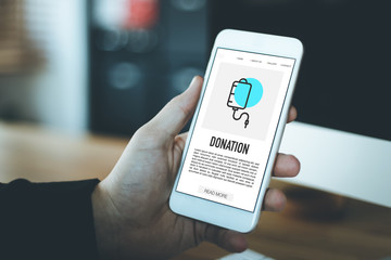 DONATION CONCEPT ON SCREEN