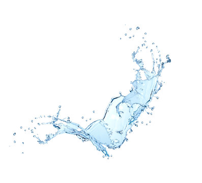 Water splash isolated on white background. 