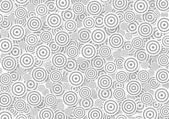 Retro Grayscale Seamless Circle Background with 3D Shadows - Pattern or Texture for Different Use, Vector Illustration