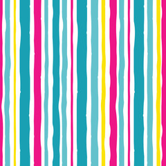 Vector of seamless pattern with trendy colorful of irregular stripes. Design for textile, fabric, decoration, wallpaper, wrapping, scrapbook, invitation, and packaging or background illustration.