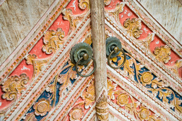 Traditional local balinese wood carving ornaments