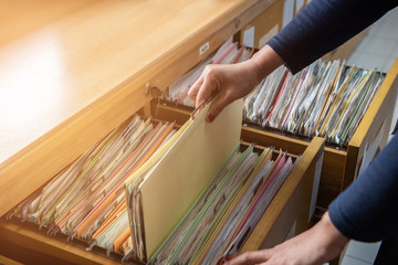 Important documents in files placed in the filing cabinet