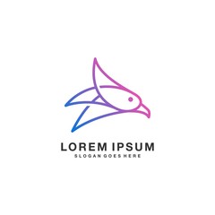 Obraz premium Abstract Bird Head Lineart Vector Template