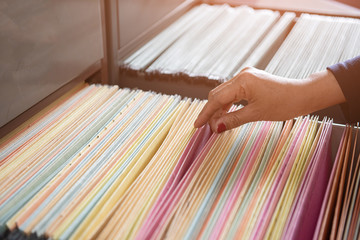 Important documents in files placed in the filing cabinet