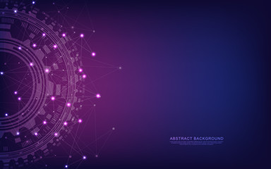 Obraz premium Global network connection. Abstract geometric background with connecting dots and lines. Digital technology and communication concept.