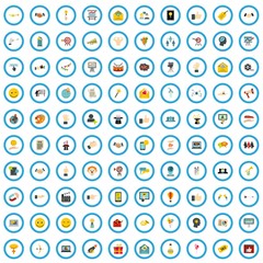 100 advertising icons set in flat style for any design vector illustration