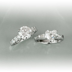 diamond ring and heart shape diamond ring