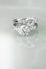 diamond ring and heart shape diamond ring