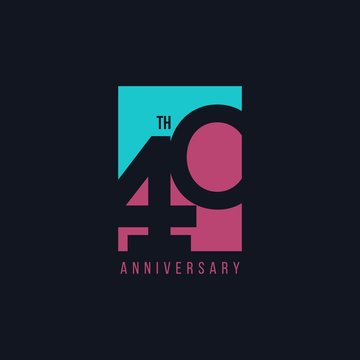 40 Year Anniversary Vector Template Design Illustration