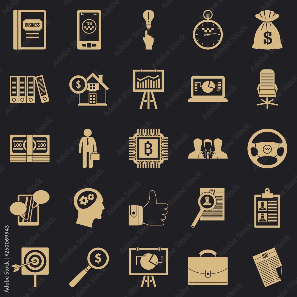 Poster work week icons set. simple set of 25 work week vector icons for web for any design