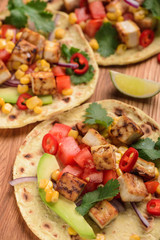 Cooking meatless tacos with tofu