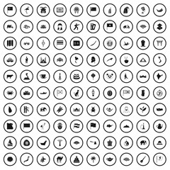 100 Asia icons set in simple style for any design vector illustration