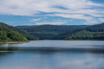 Obraz premium Zillierbach Dam lake in Harz, Germany