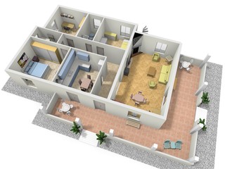 3D illustration floor plan