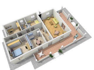 3D illustration floor plan
