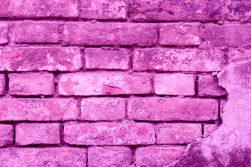 Texture, brick, wall, it can be used as a background . Brick texture with scratches and cracks
