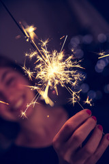 Sparkler at Christmas time and new year’s eve