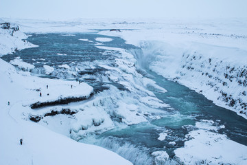 Gulfoss in Iceland in the middle of winter