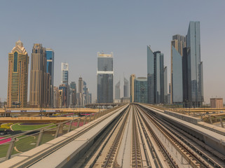 Dubai, United Arab Emirates - the Dubai Metro is the fastest way to get from one side to the other of Dubai, and offers the chance to appreciate the unique skyline of the city