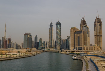 Fototapeta na wymiar Dubai, United Arab Emirates - home of the tallest building in the world, the Burj Khalifa, Dubai offers a unique skyline and an immeasurable amount of skyscrapers