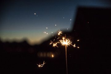 Sparkler at Christmas time and new year’s eve