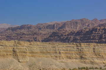 dry dead desert rocks and mountain environment space which look like Mars surface