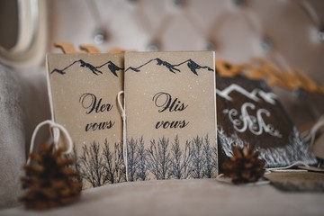 Wedding vows of the newlyweds. Morning bride.