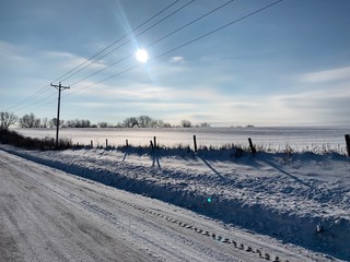 Fototapeta na wymiar Country Road snow 
