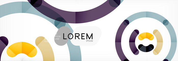 Vector outlined stroke circles composition