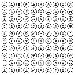 100 avatar icons set in simple style for any design vector illustration