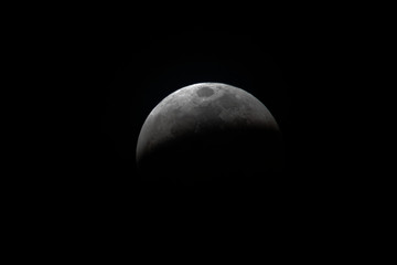 The moon eclipses toward totality near Laramie, Wyoming
