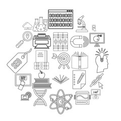 Cyber study icons set. Outline set of 25 cyber study vector icons for web isolated on white background